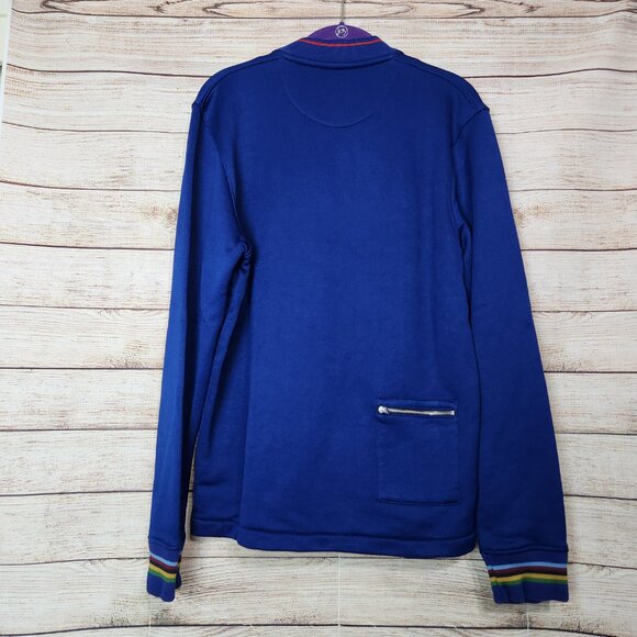 Fred Perry Bradley Wiggins Track Jacket Men's Size M Blue Red Stripe Full Zip - Picture 12 of 16